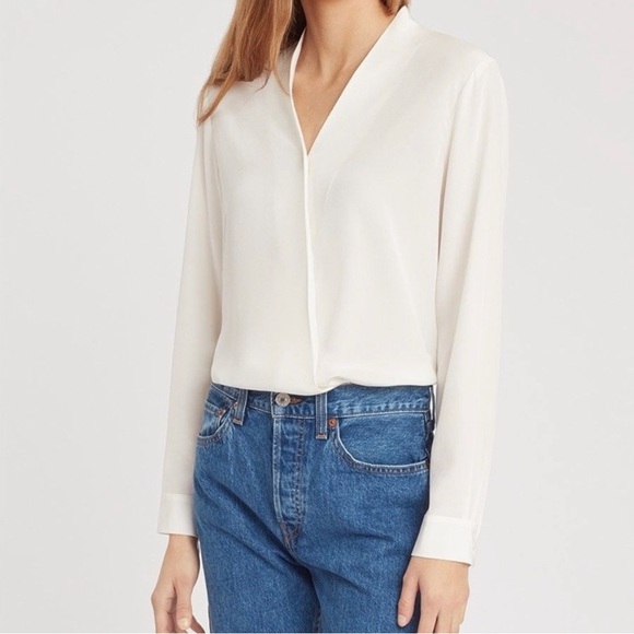 Cuyana Tops - Cuyana Cream Ivory Silk Wrap Top - Medium